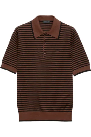 Prada Playera tipo polo con rayas estampadas