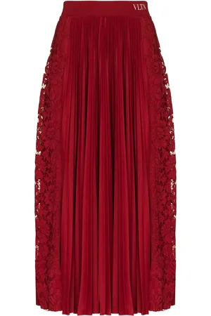 VALENTINO GARAVANI Falda midi con encaje floral