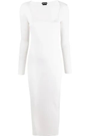 Tom Ford Vestido midi con cuello redondo