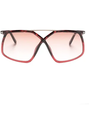 Tom Ford Lentes de sol con armazón oversize estilo carey