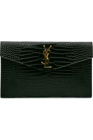 Saint Laurent Bolsa de mano Uptown de piel con efecto en relieve de piel de cocodrilo 2022