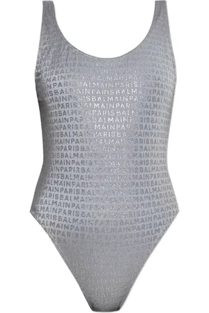Balmain Traje de baño con logo estampado