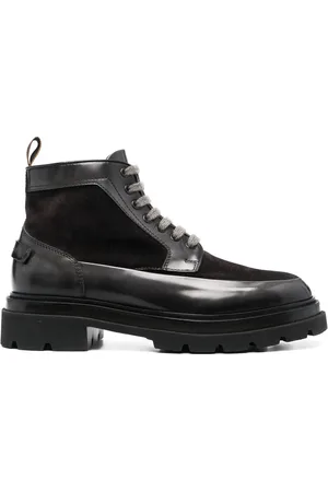 santoni Botines con agujetas y paneles