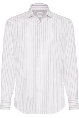 Brunello Cucinelli Camisa con rayas estampadas