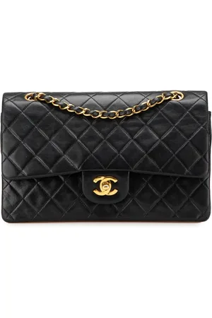 CHANEL Bolsa de hombro Classic Double Flap mediana de piel de cordero1996-1997