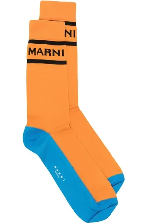 Marni Calcetines con logo en intarsia