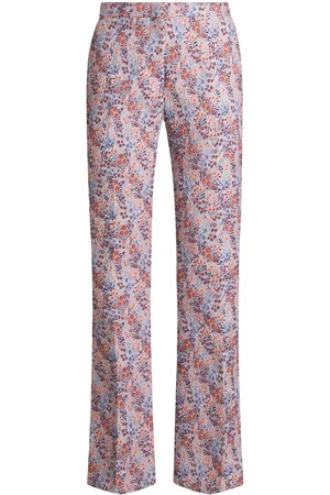Etro Pantalones acampanados con motivo floral en jacquard