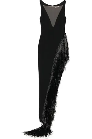 DAVID KOMA Vestido de fiesta con flecos