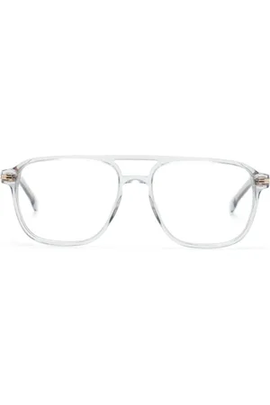 HUGO BOSS Lentes con armazón estilo piloto transparente