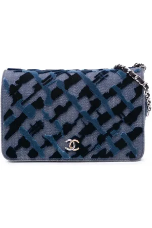 CHANEL Bandolera Wallet On Chain de denim y terciopelo 2017-2018