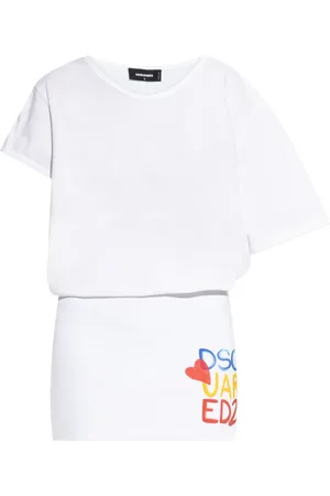Dsquared2 Vestido estilo playera de algodón