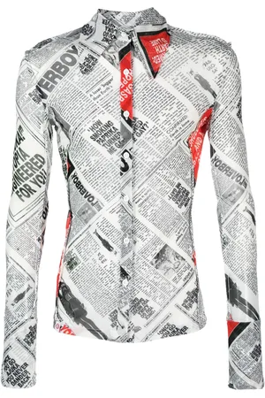 Charles Jeffrey Loverboy Camisa con estampado de periódico