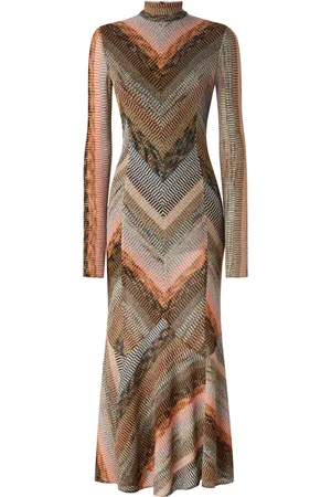 Missoni Vestido midi acampanado con cuello falso