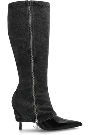 Diesel Botas con paneles de mezclilla y tacón de 100mm