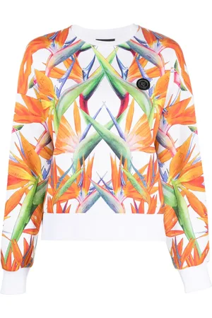 Philipp Plein Sudadera corta con estampado floral