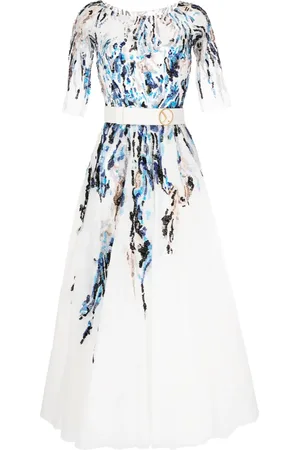Saiid Kobeisy Vestido midi con detalle de mostacillas