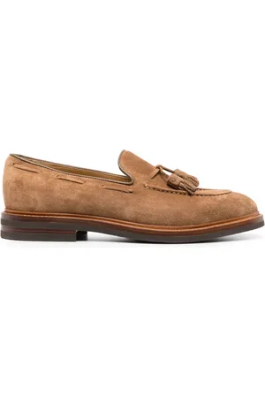 Brunello Cucinelli Mocasines de gamuza con detalle de borlas
