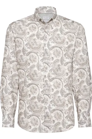 Brunello Cucinelli Camisa con estampado de cachemira