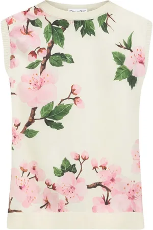 Oscar de la Renta Camiseta de seda estampada
