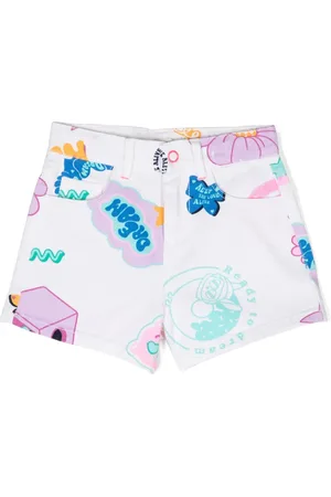 Billieblush Shorts de mezclilla con ilustración estampada