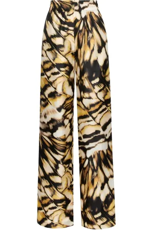 Oscar de la Renta Pantalones de seda estampados