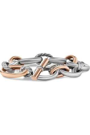 David Yurman Pulsera de cadena Mercer en oro rosa de 18kt con diamante marrón