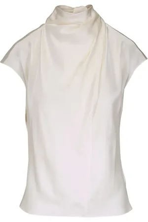 VERONICA BEARD Blusa drapeada de satén