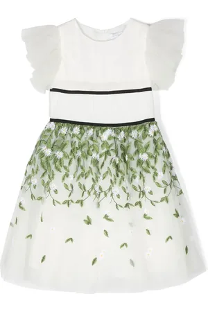 MONNALISA Vestido con hoja bordada