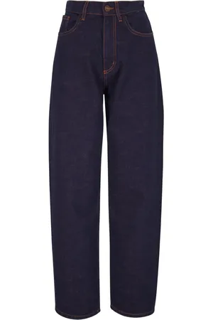 ODEEH Jeans anchos con tiro alto