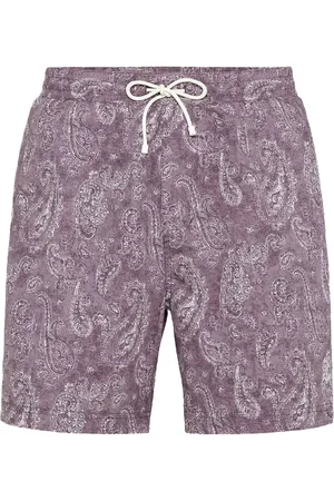 Brunello Cucinelli Shorts de playa con estampado de cachemira