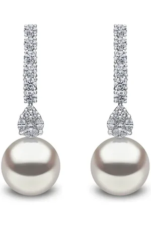 Yoko London Aretes en oro blanco de 18kt con diamante y perlas del mar del Sur