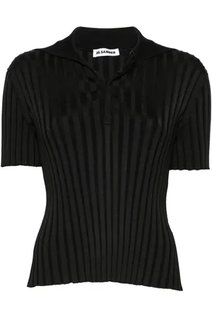 Jil Sander Ribbed-knit polo top