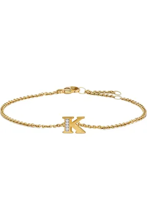 David Yurman Pulsera Petite Pavé Initial en oro amarillo de 18kt con diamantes