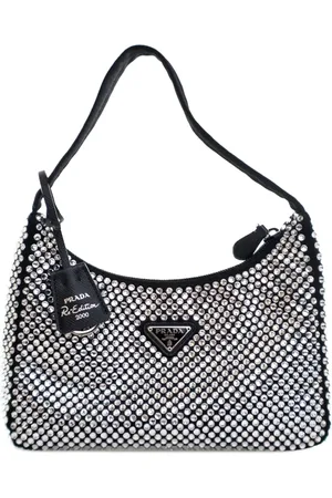 Prada Bolsa de hombro Re-Edition 2000 mini de satén con cristales 2019-2025
