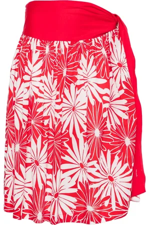 Saint Laurent Falda midi con estampado floral 1970