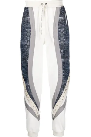 Roberto Cavalli Pants con rayas laterales en animal print