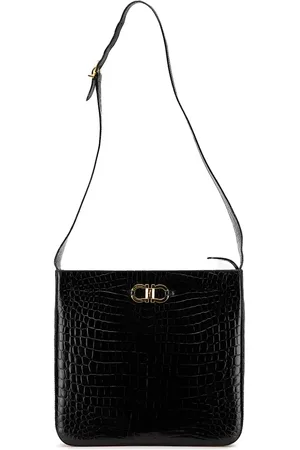 Salvatore Ferragamo Bolsa crossbody Croc Embossed Leather Gancini 2000-2024