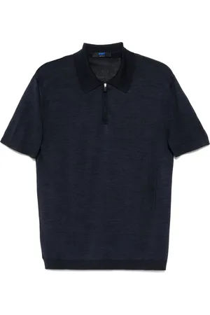 Kiton Playera tipo polo con medio cierre