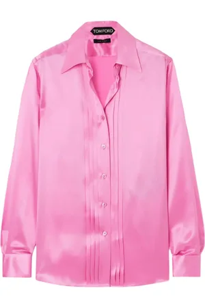 Tom Ford Camisa de seda con detalles de pliegues pintuck