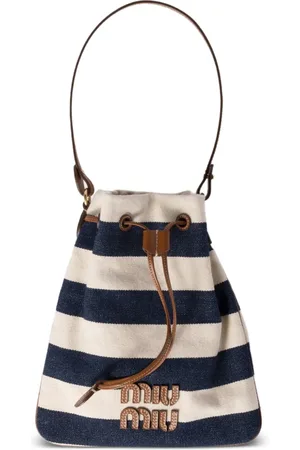 Miu Miu Bolsa bucket con rayas estampadas
