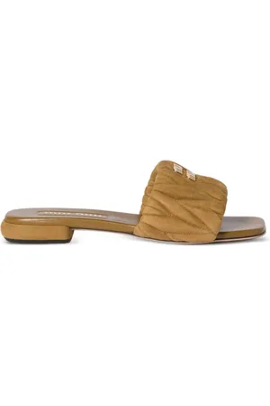 Miu Miu Flip flops de gamuza en matelassé