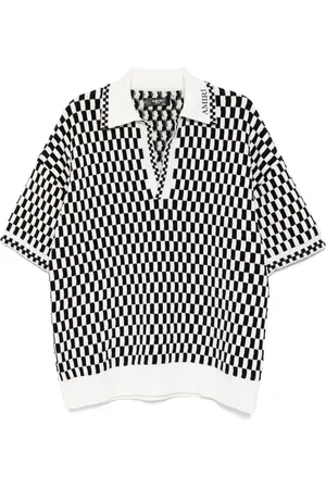 AMIRI Playera tipo polo con motivo de cuadros