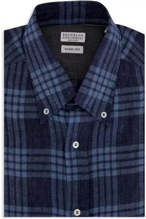 Brunello Cucinelli Camisa con cuadros estampados