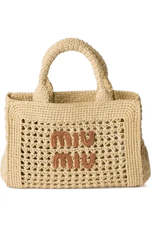 Miu Miu Tote entretejida con efecto de rafia