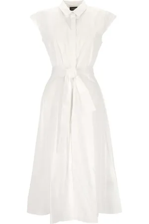 MARELLA Vestido de algodóntejido de canalé con pliegues en la falda