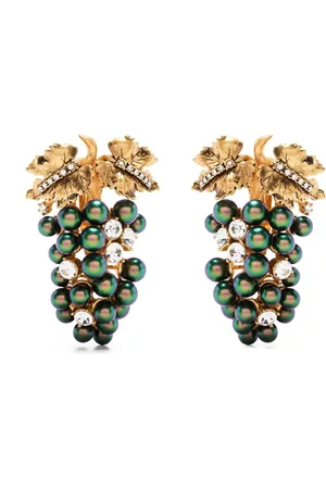 Roberto Cavalli Aretes en forma de racimo de uvas con detalles de cristal