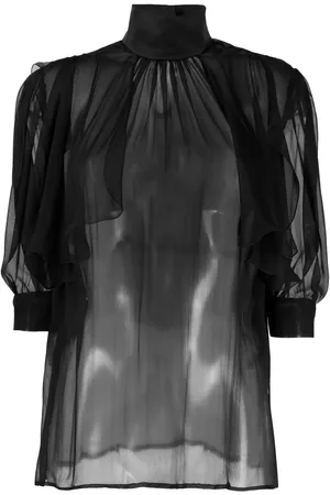 Roberto Cavalli Blusa semitransparente con cuello alto