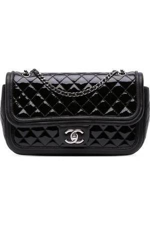 CHANEL Bolsa de hombro Classic Twist Flap mediana de charol capitonado 2013-2014