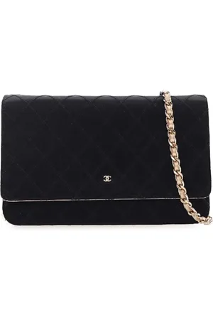 CHANEL Bolsa crossbody Wallet On Chain de satén bicolor con costuras de rombos 2011