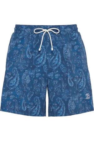 Brunello Cucinelli Shorts de playa con estampado de cachemira